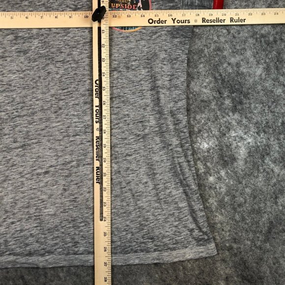 Stranger Things T Shirt L Juniors Womens Burnout Ringer Gray Short Sleeve Crew - Picture 5 of 9